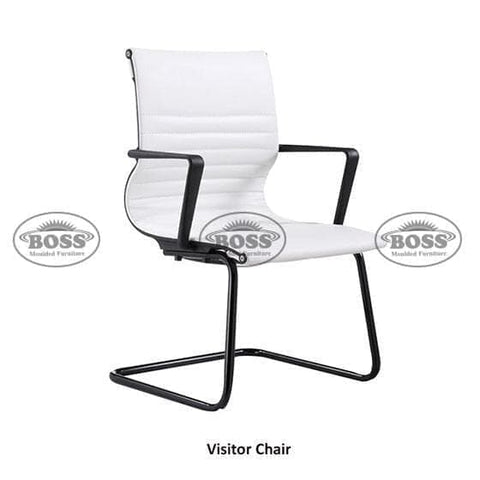 B-571-V Visitor Square Plastic Arm Leather Chair