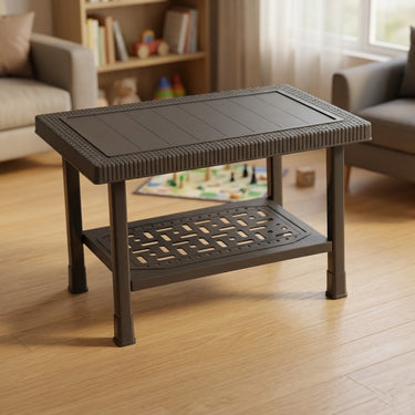 Boss BP-328 Full Plastic Double Shelf Baby Rattan Table