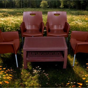 Mega Jhonny Table Set with Rattan Table BP-370