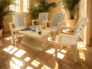 Full Plastic Crystal Elegant Chair Set with BC-335 Crystal Plastic