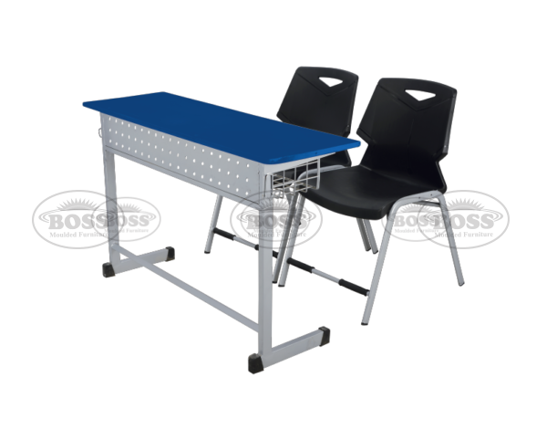 Boss B-930 2-Seater Study Table With Iron Book Shelf & Fiber Top