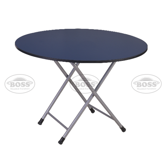 Boss B-215-SW Steel Wooden Round Table 39″ With Silver Frame