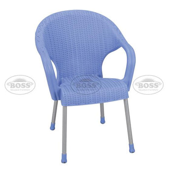 Boss BP-663 Steel Plastic Princess Rattan Chair With Arms
