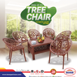 Tree Chair Set with BP-370 Double Shelf Table