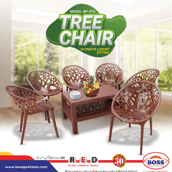 Tree Chair Set with BP-370 Double Shelf Table